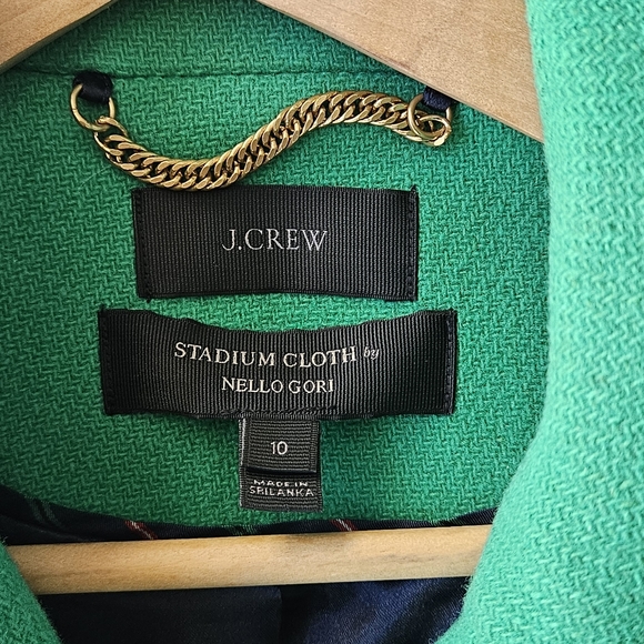 J. Crew Stadium Cloth Nello Gori wool peacoat, bright green, size 10 - Picture 3 of 7
